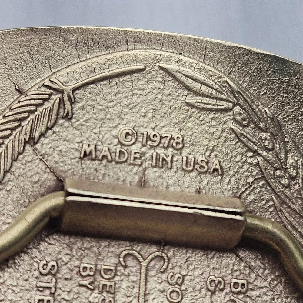 Vintage‎ 1978 Solid Bronze Eagle Belt Buckle Steven L Knight USA